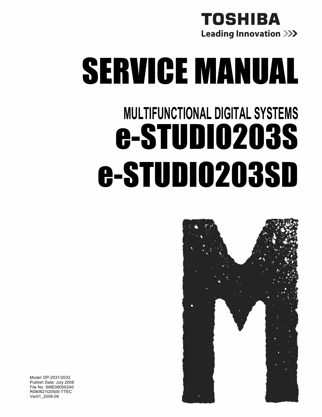 TOSHIBA e-STUDIO 203S 203SD Service Manual-1